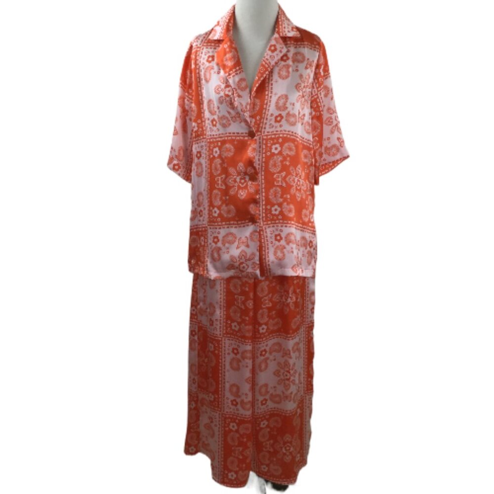Lisa Says Gah Alyssa Orange Top AND Pant Lounge Set xs - Picture 11 of 13